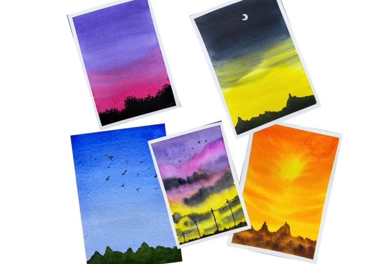 Watercolour skies