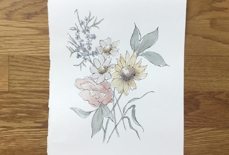 Line and Wash Florals