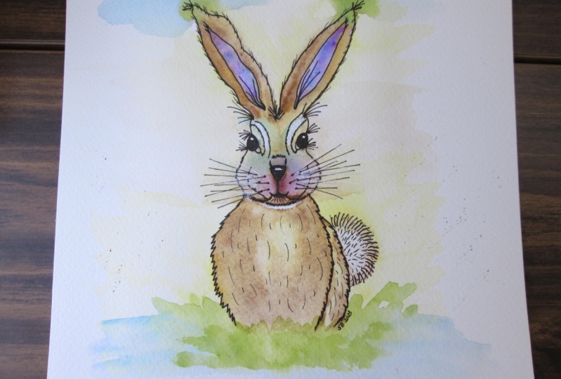 Whimsical Watercolor Bunny