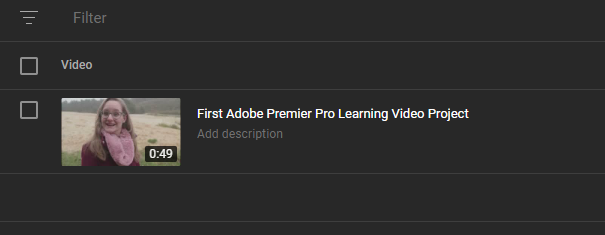 First Adobe Premier Pro Learning Video