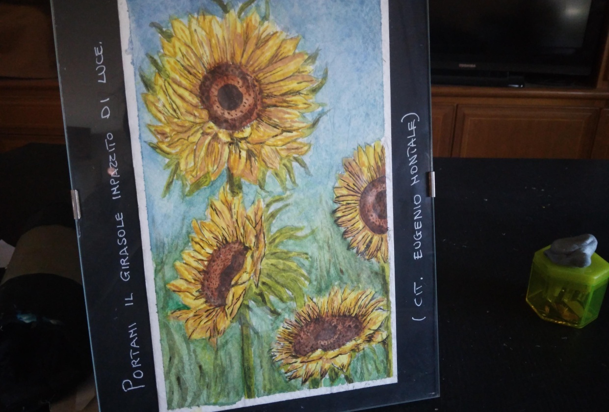 my watercolour sunflowers - student project