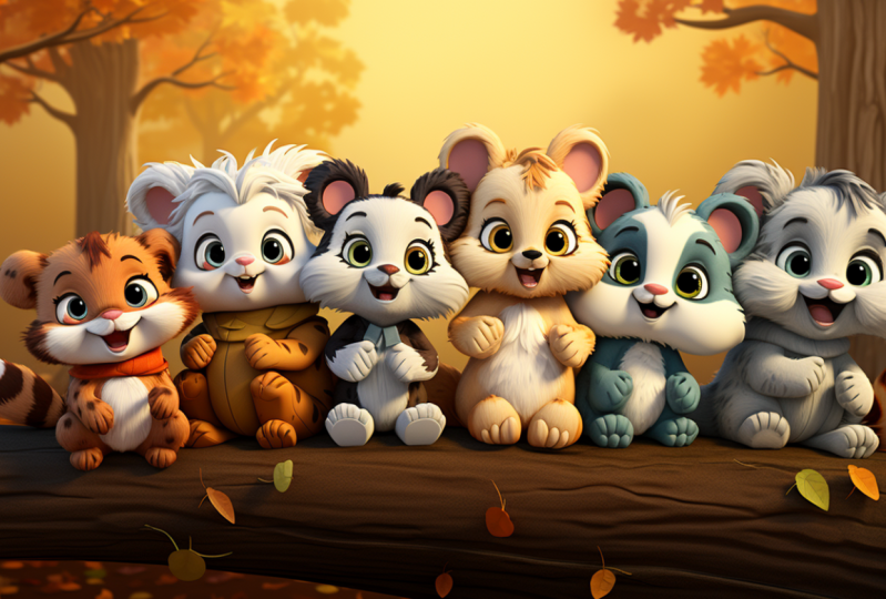 AI Art Of Playful Zoo Animals