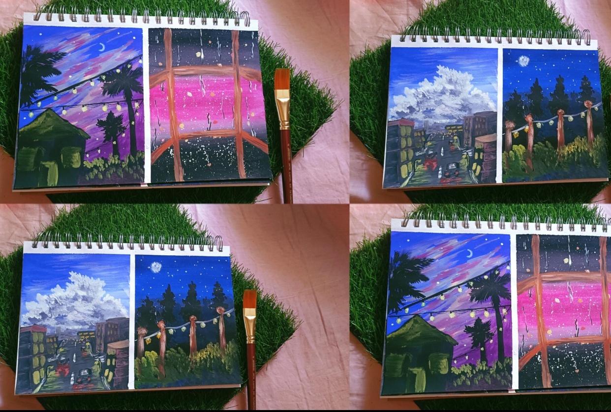 Aesthetic gouache paintings - student project