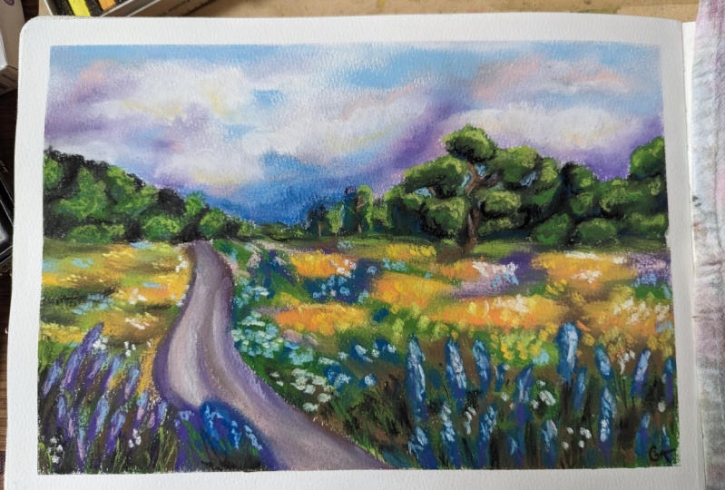 Pastel Field of Flowers