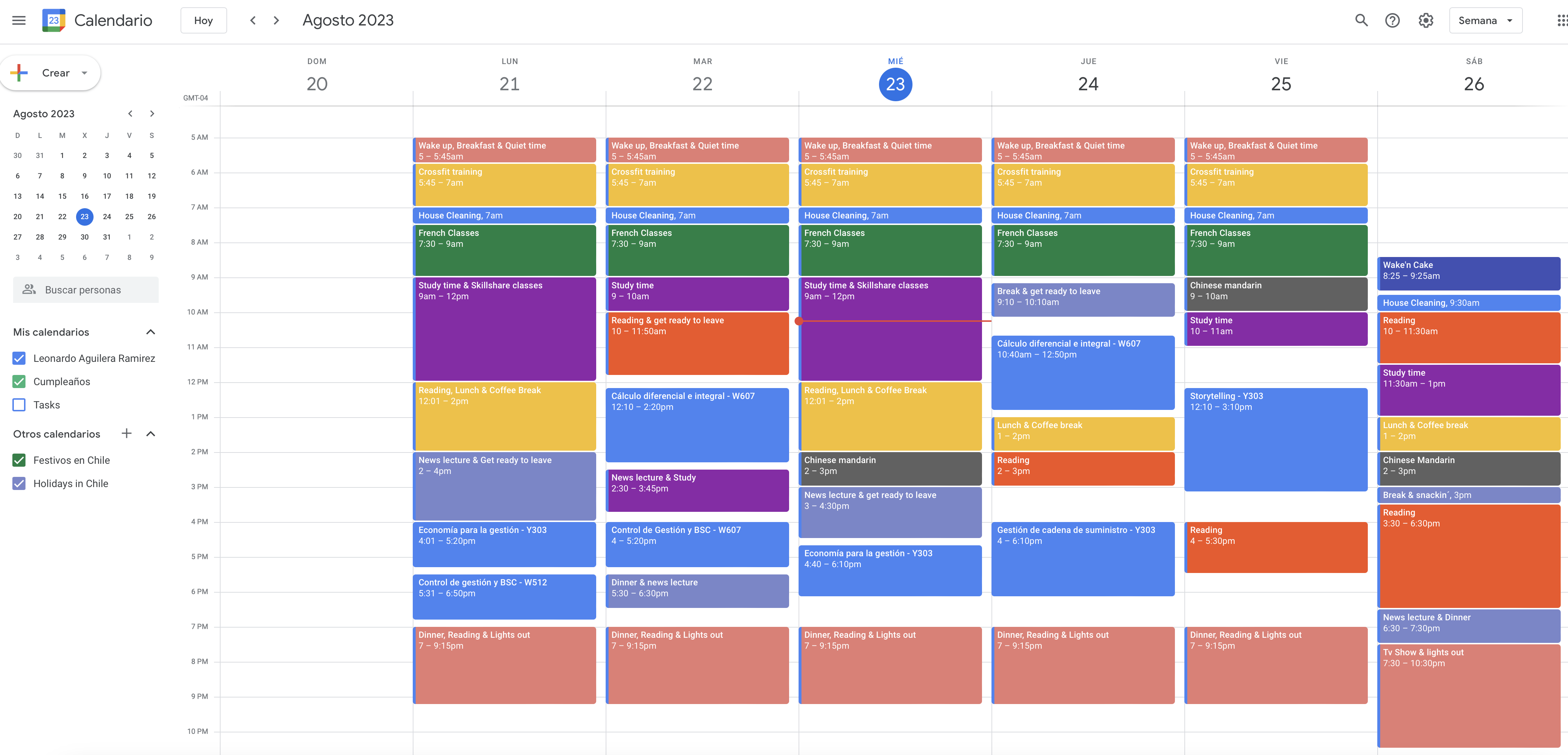 Productive Week - student project