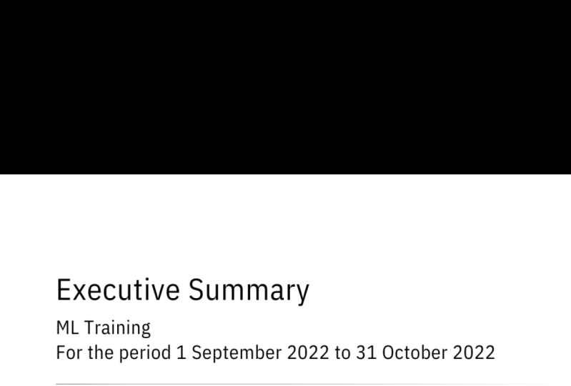ML Training - Management Report