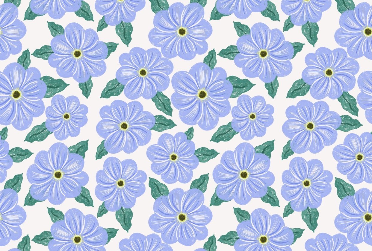 Flower pattern design using procreate and adobe photoshop - student project