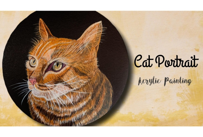 Cat Portrait Acrylic Painting
