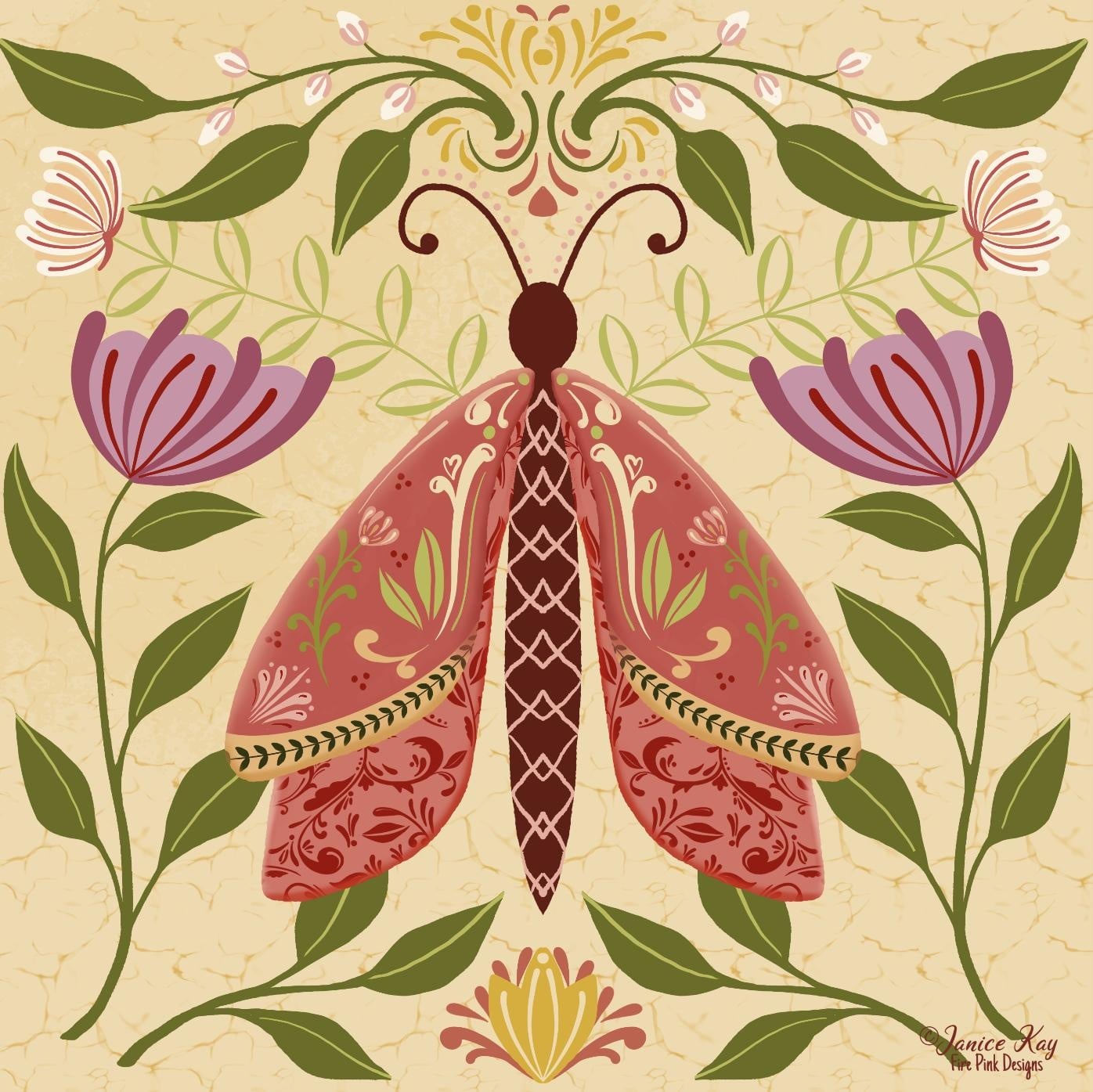 Folk Art Moth - student project