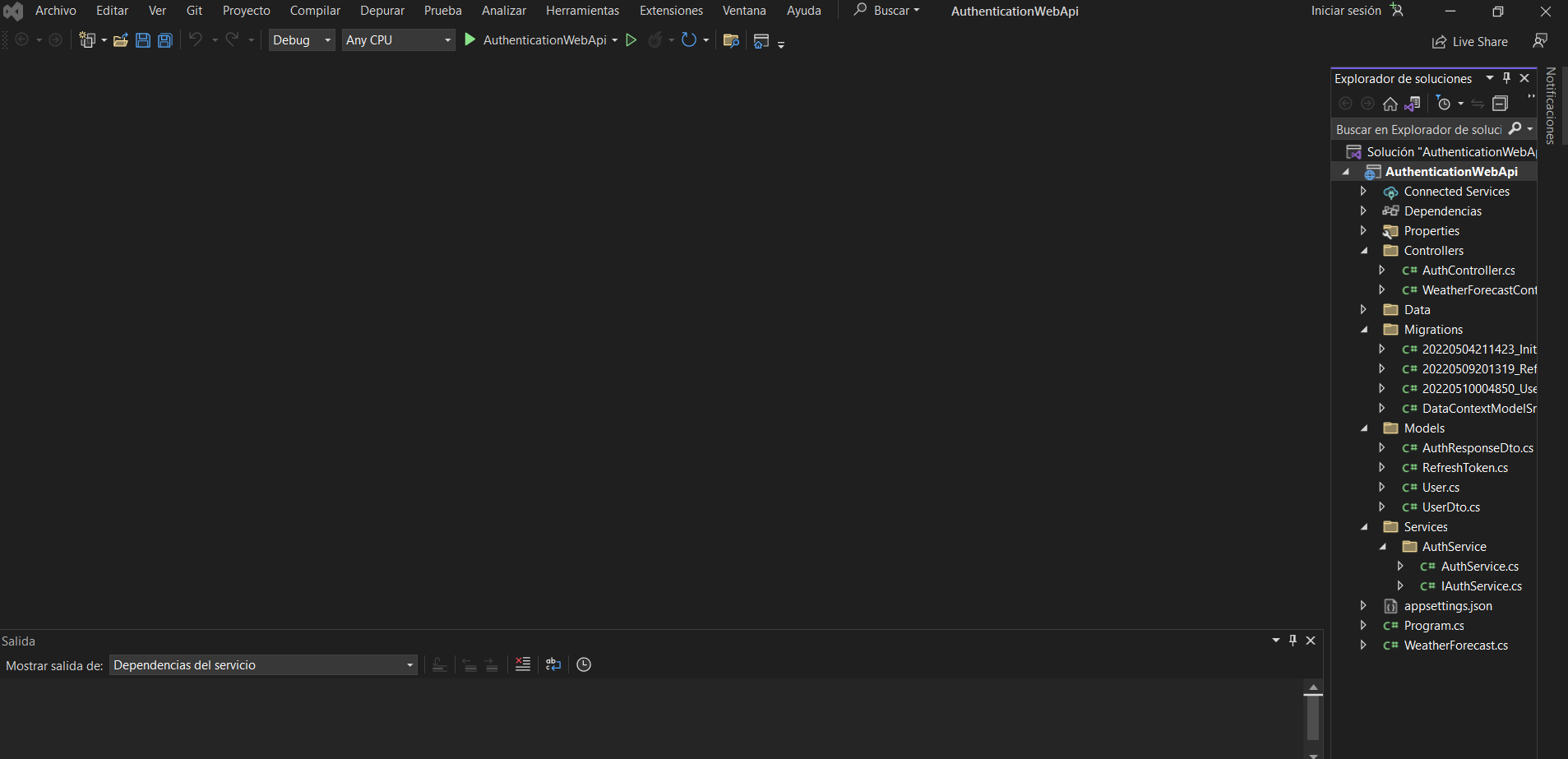 AuthenticationWebApi - student project