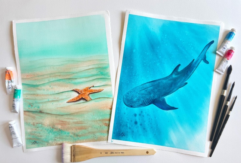 Watercolor Sealife Exploration