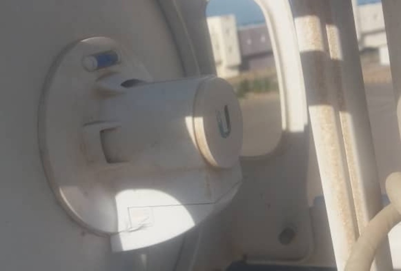 Connecting the internet through a power beam to provide signal