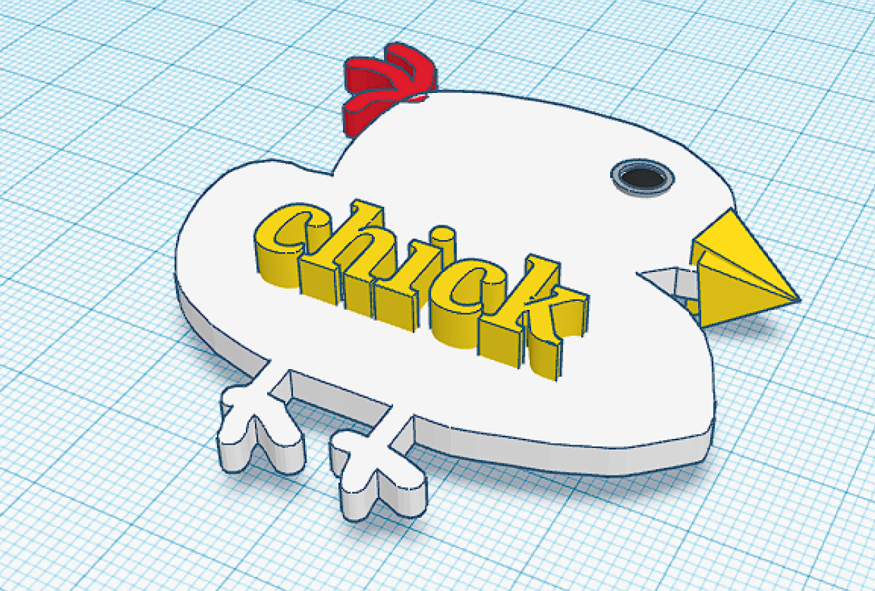 chicken sketch on Tinkercad