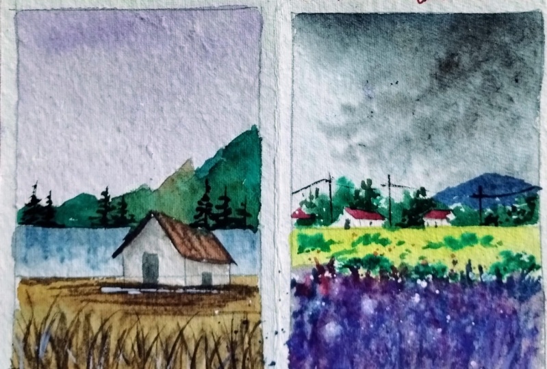 Postcard size landscape with Shreya
