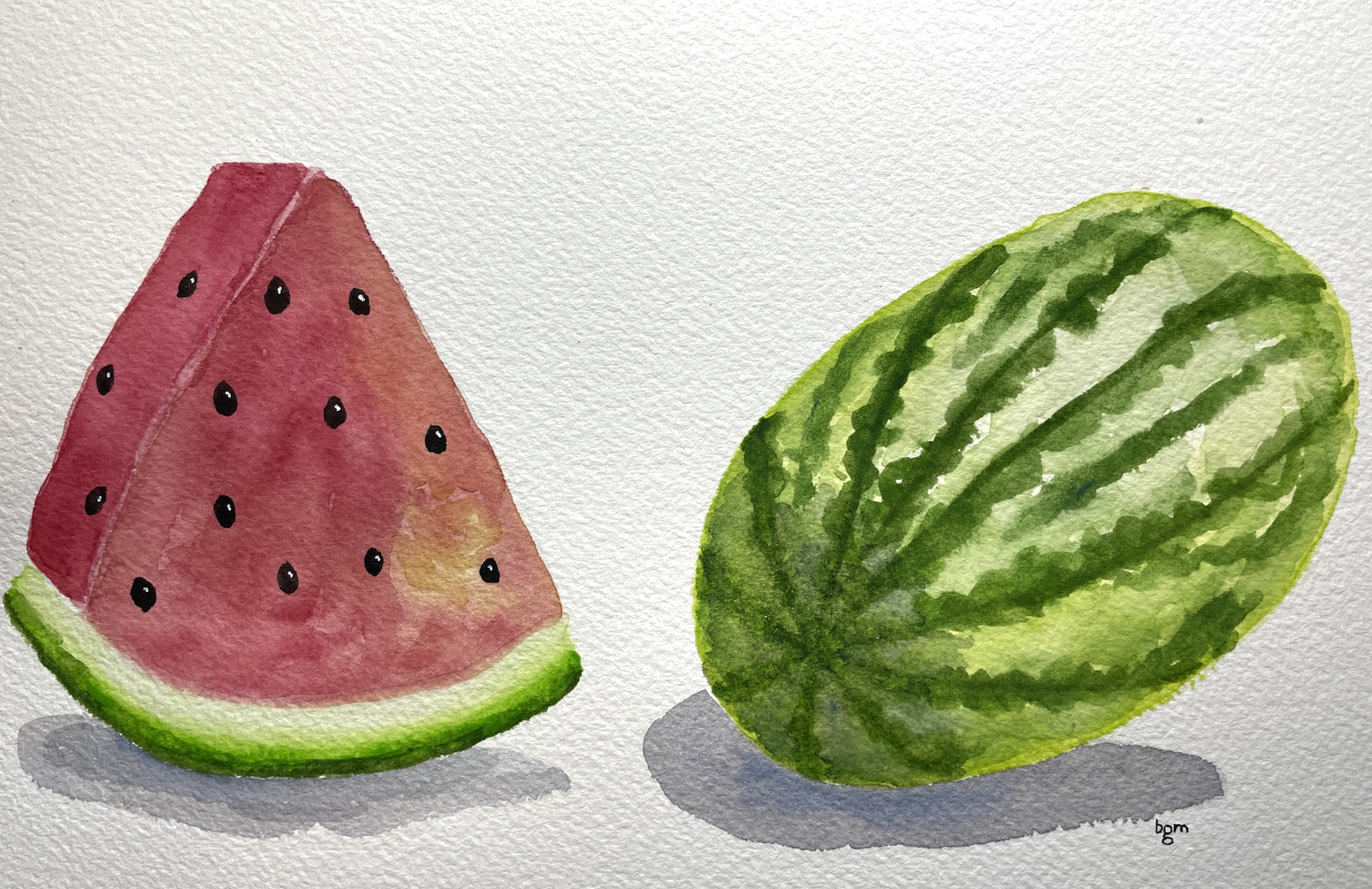 The Joy of Direct Painting: Watermelon - student project