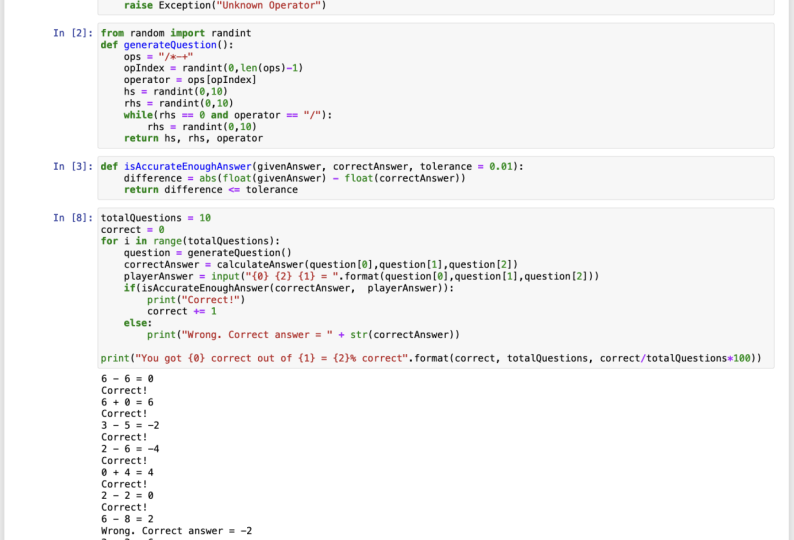 Python Mini-Project: Math Quiz Game