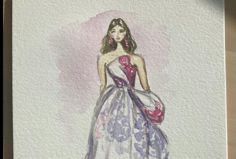 A fun watercolour fashion illustration