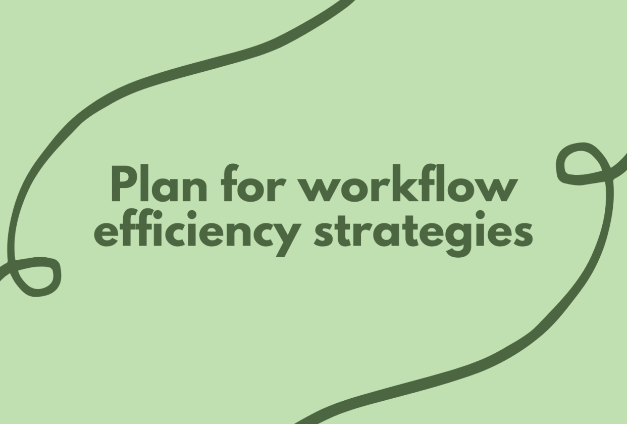 Plan for workflow efficiency strategies - student project