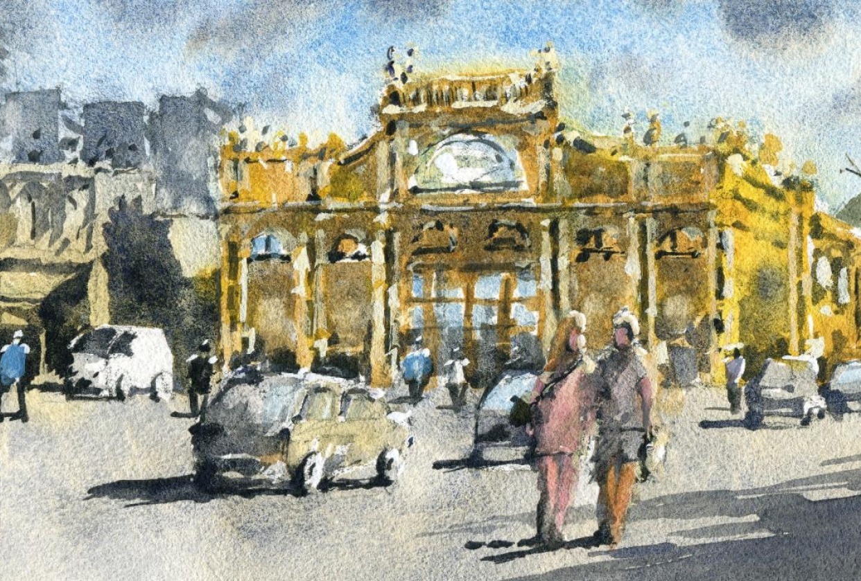 another urban landscape I painted in watercolour - it's Melbourne! - student project