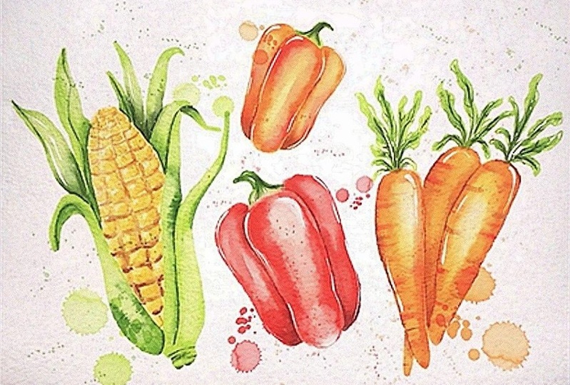 Watercolor Veggies
