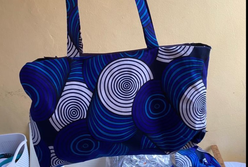 Tote Bag with Ankara Fabric