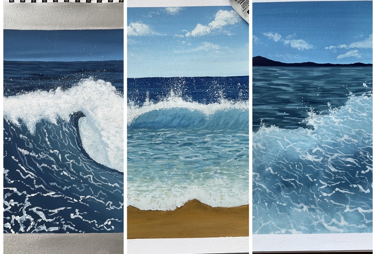 Gouache wave - student project