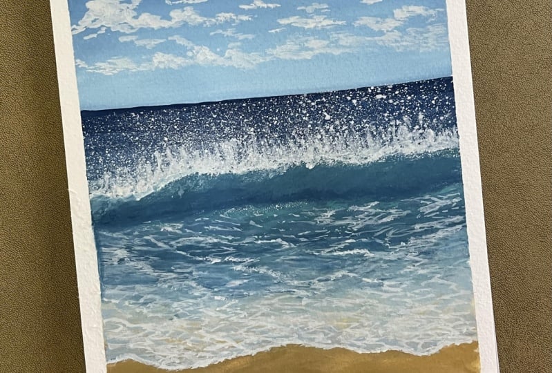 Waves and beaches with gouache with Payal