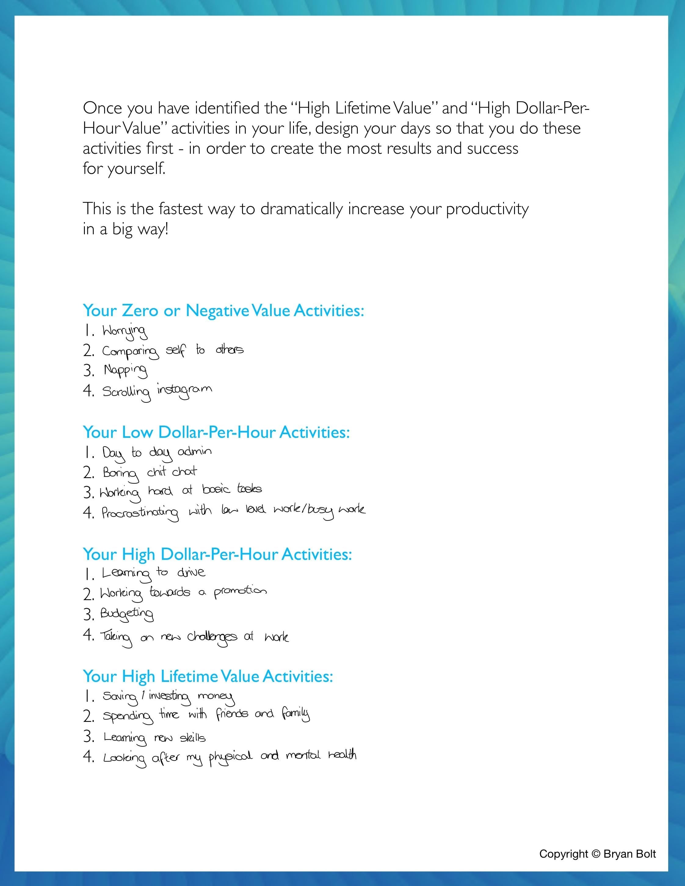 Productivity Pyramid - student project