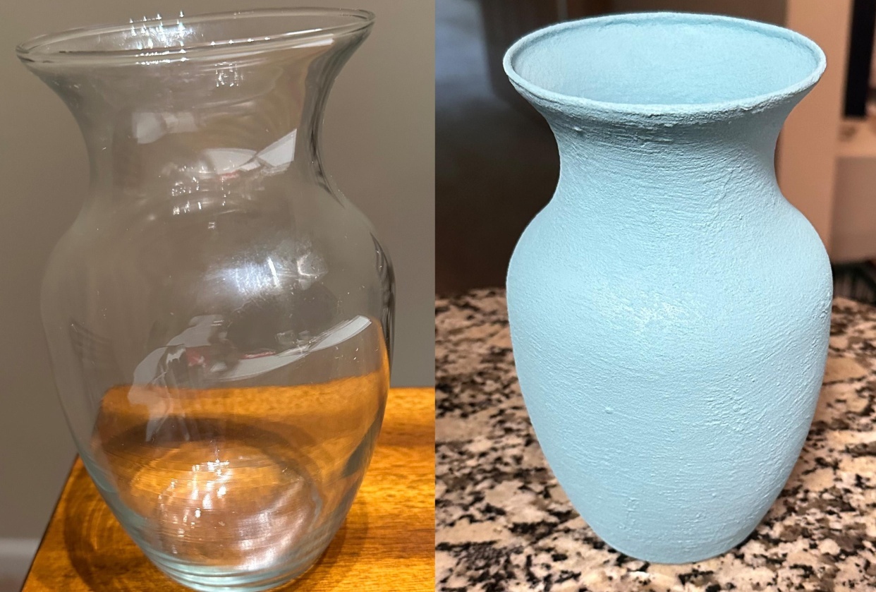 Clear to Blue Vase - student project