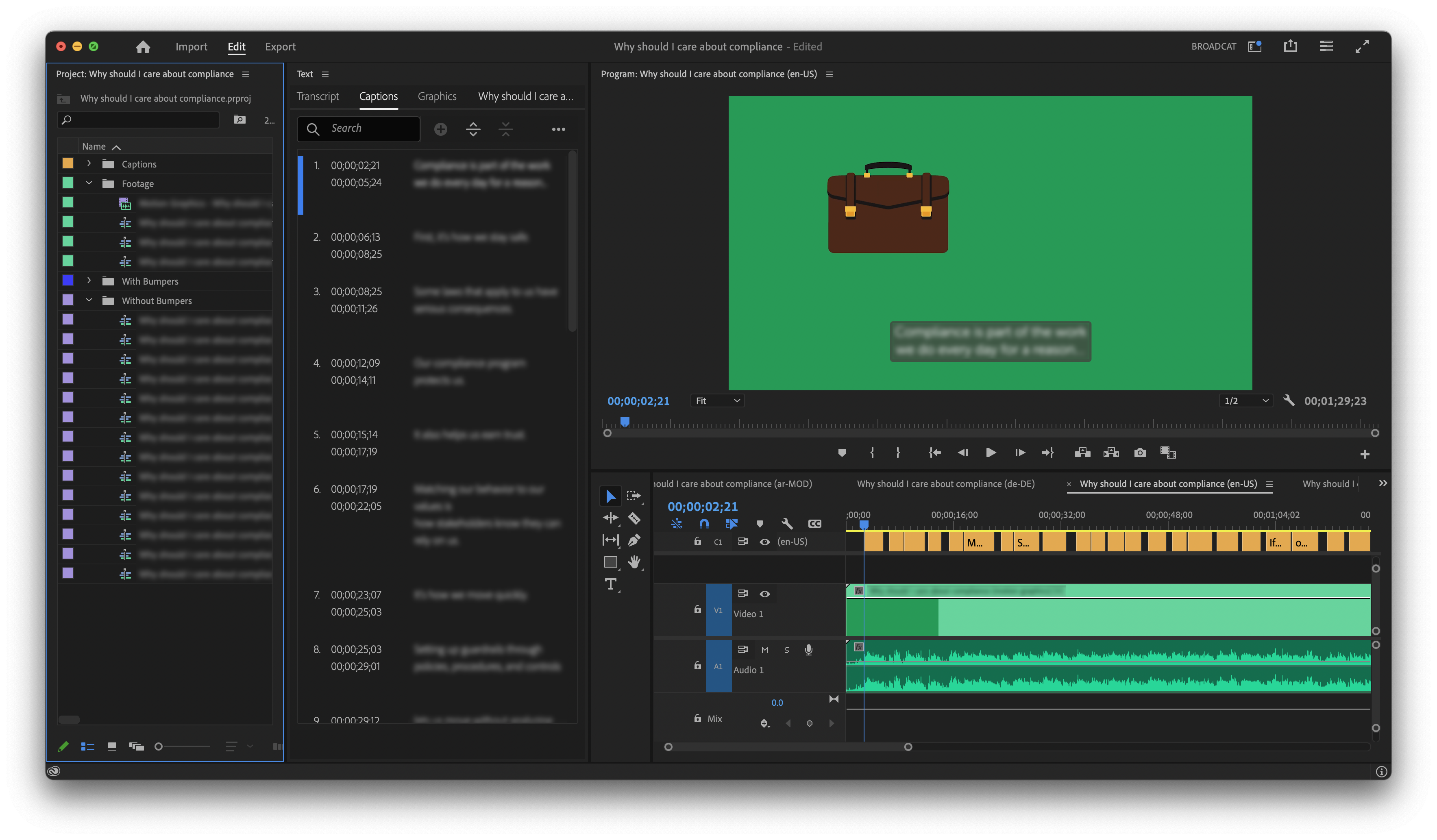 Creating Captions - student project