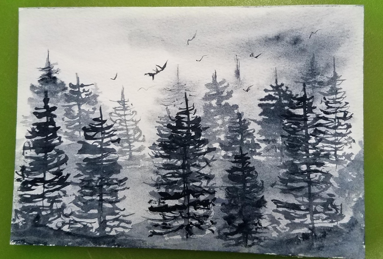 Misty meadow - student project