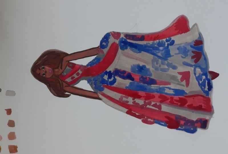 Watercolor fashion illustration.