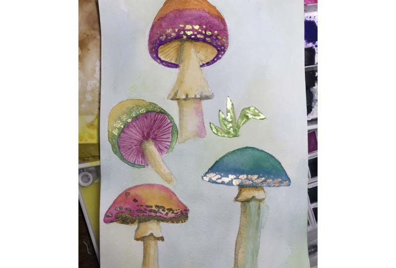 Hongos en acuarela