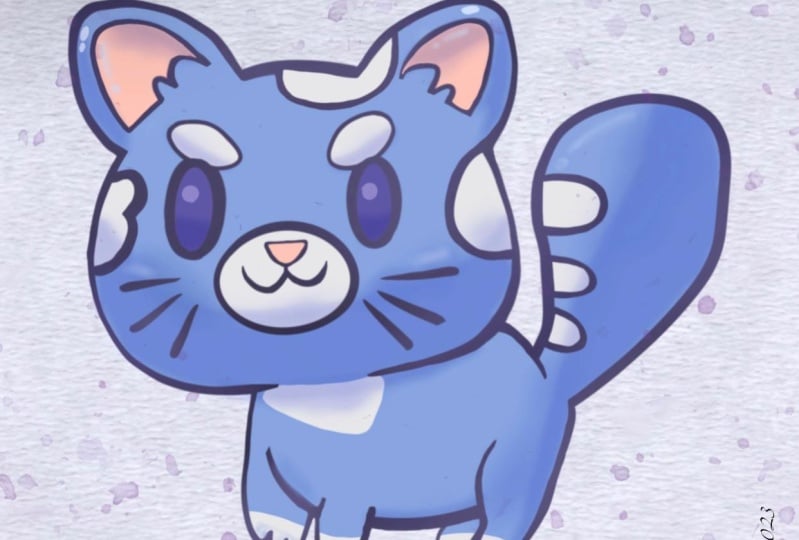 Drawing a cute cat in Procreate