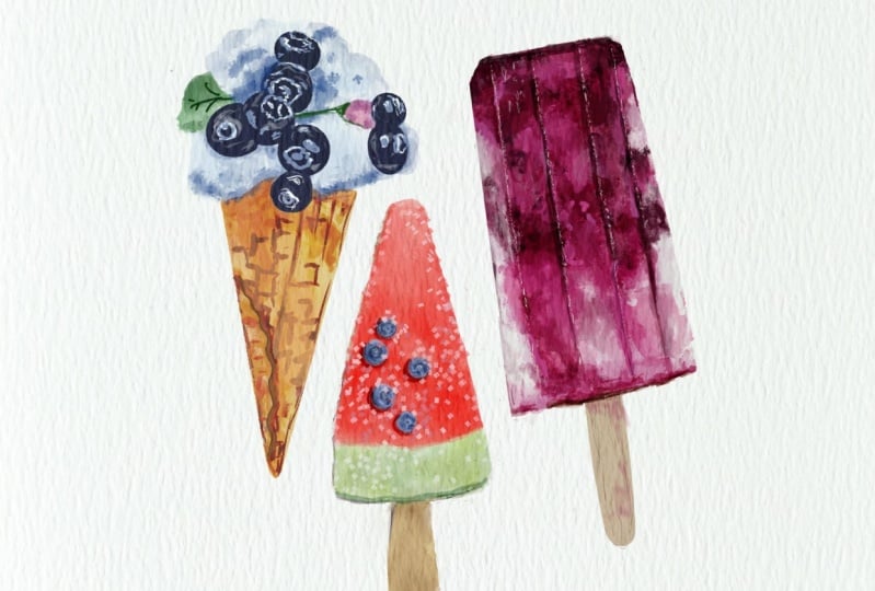 Ice cream watercolor/procreate