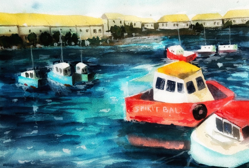 Painting Boats and Water