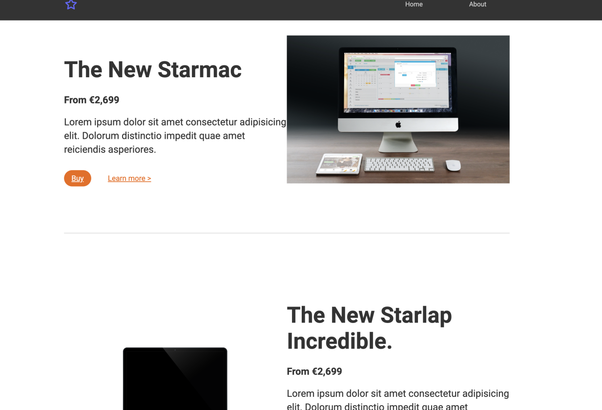 Starnode Site (learning project) - student project
