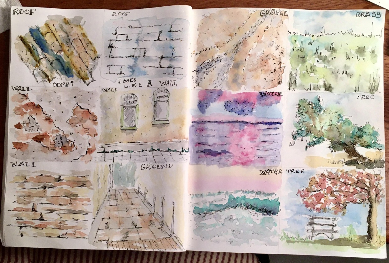 Urban sketching with less details - student project