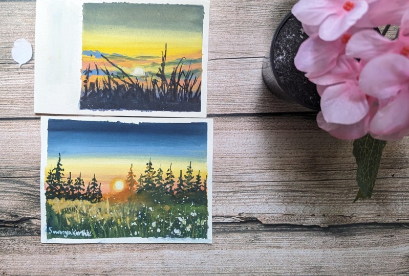 Sunset Landscape with Gouache: Master Layering & Blending Techniques