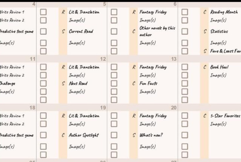 First monthly plan