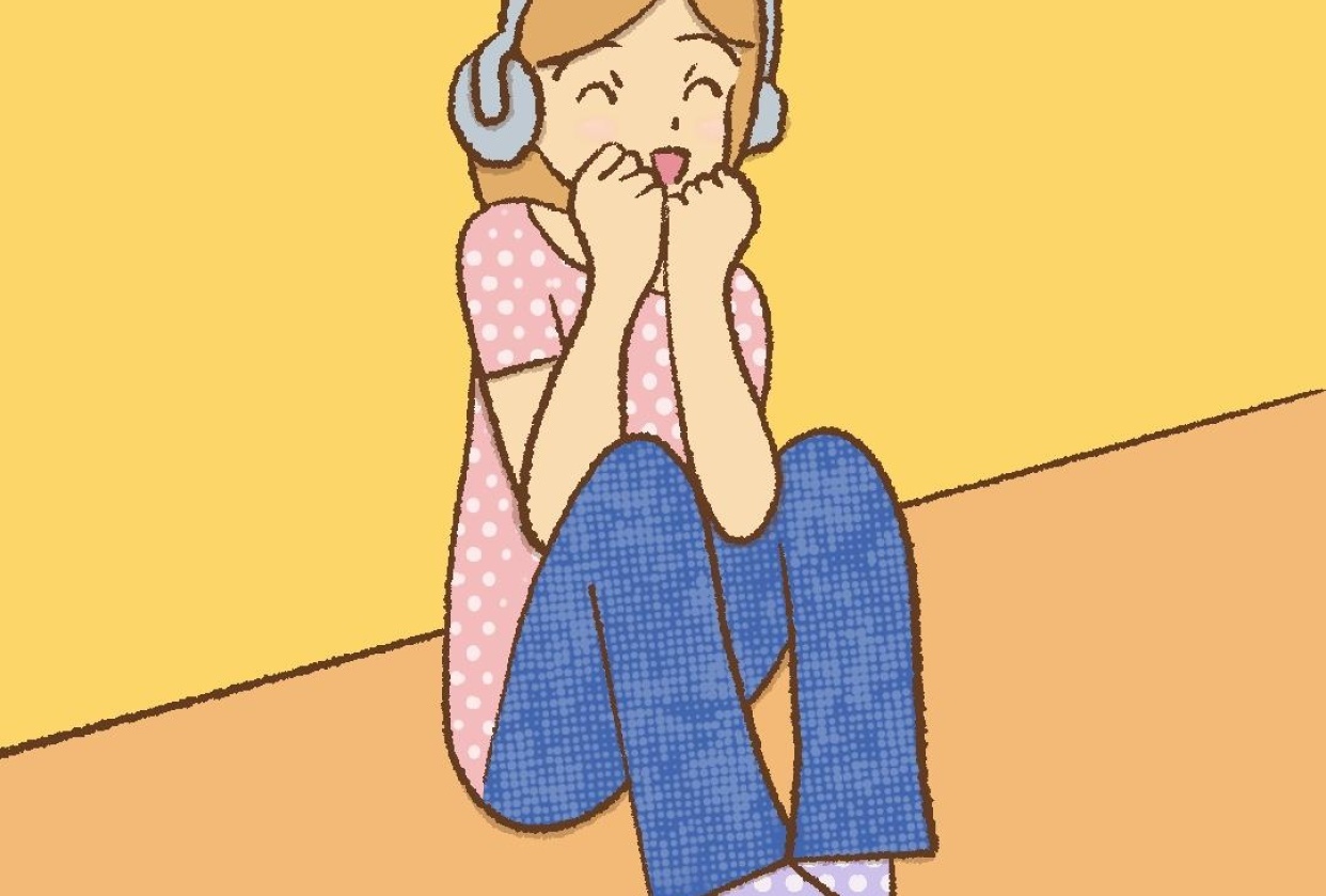 Listening to her favourite song. .. - student project