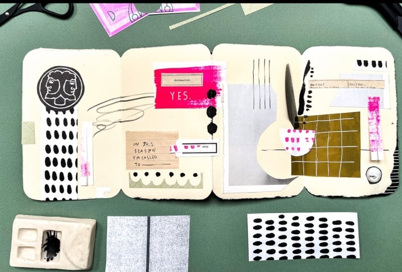 My Sacred Sketchbook! Mini Accordion with Collage