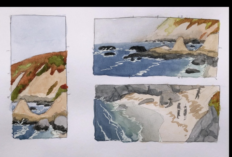 Coastal Watercolor Landscapes