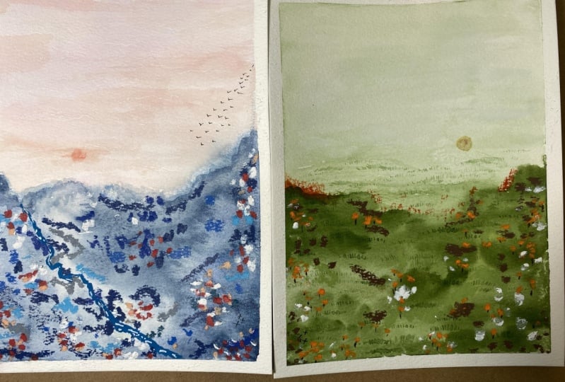 watercolor abstract landscape