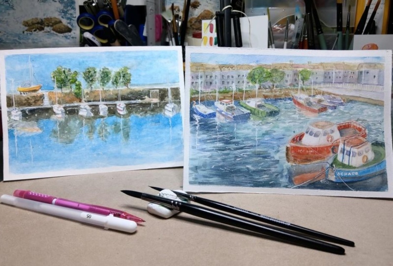 Painting Boats and Water