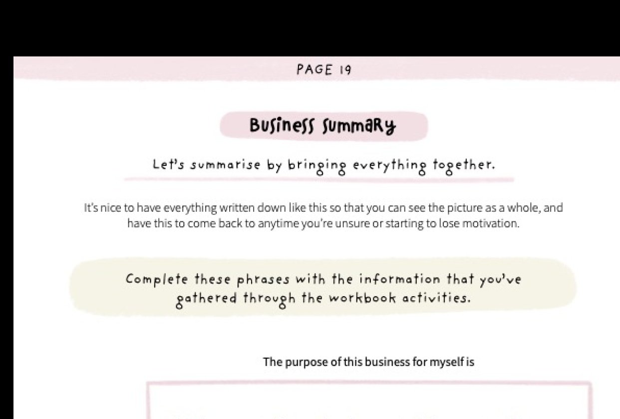 My business values & purpose summary - student project