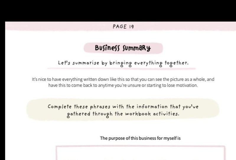 My business values & purpose summary