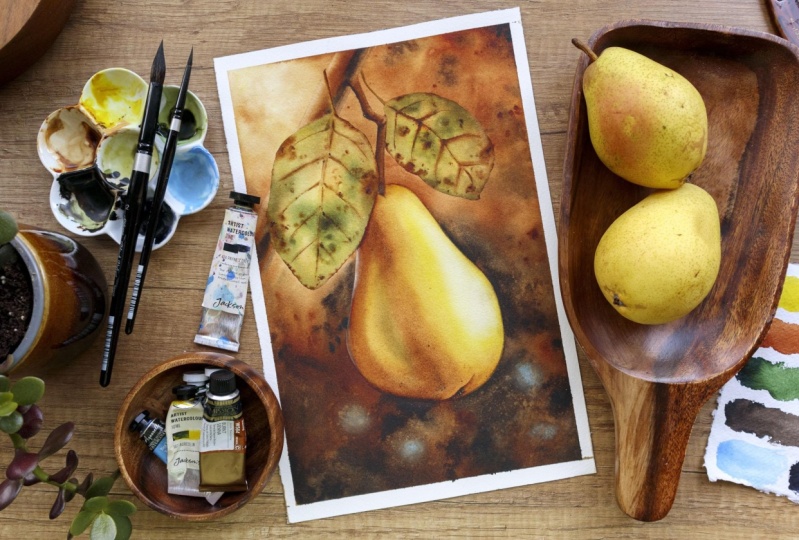 Juicy Pear in Golden Light