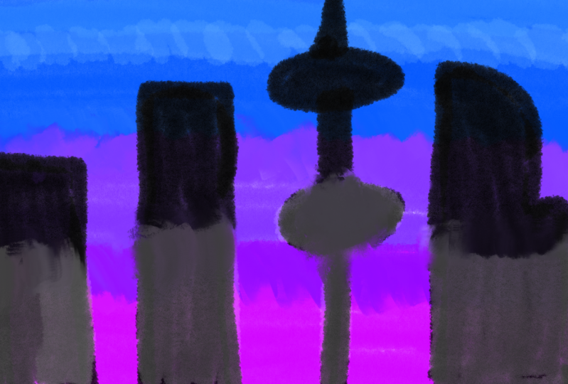 Shadowy City Skyline
