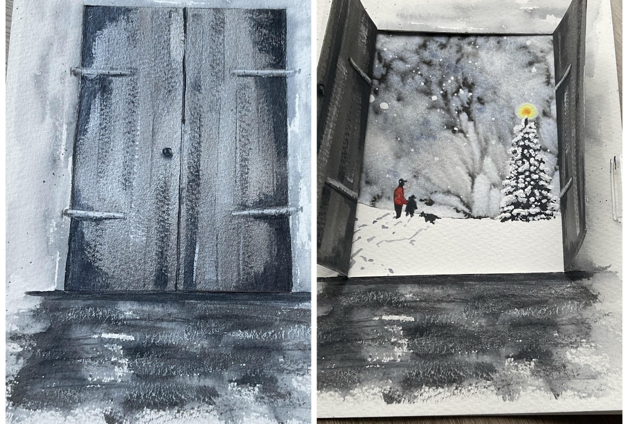 Door flap fun painting - student project